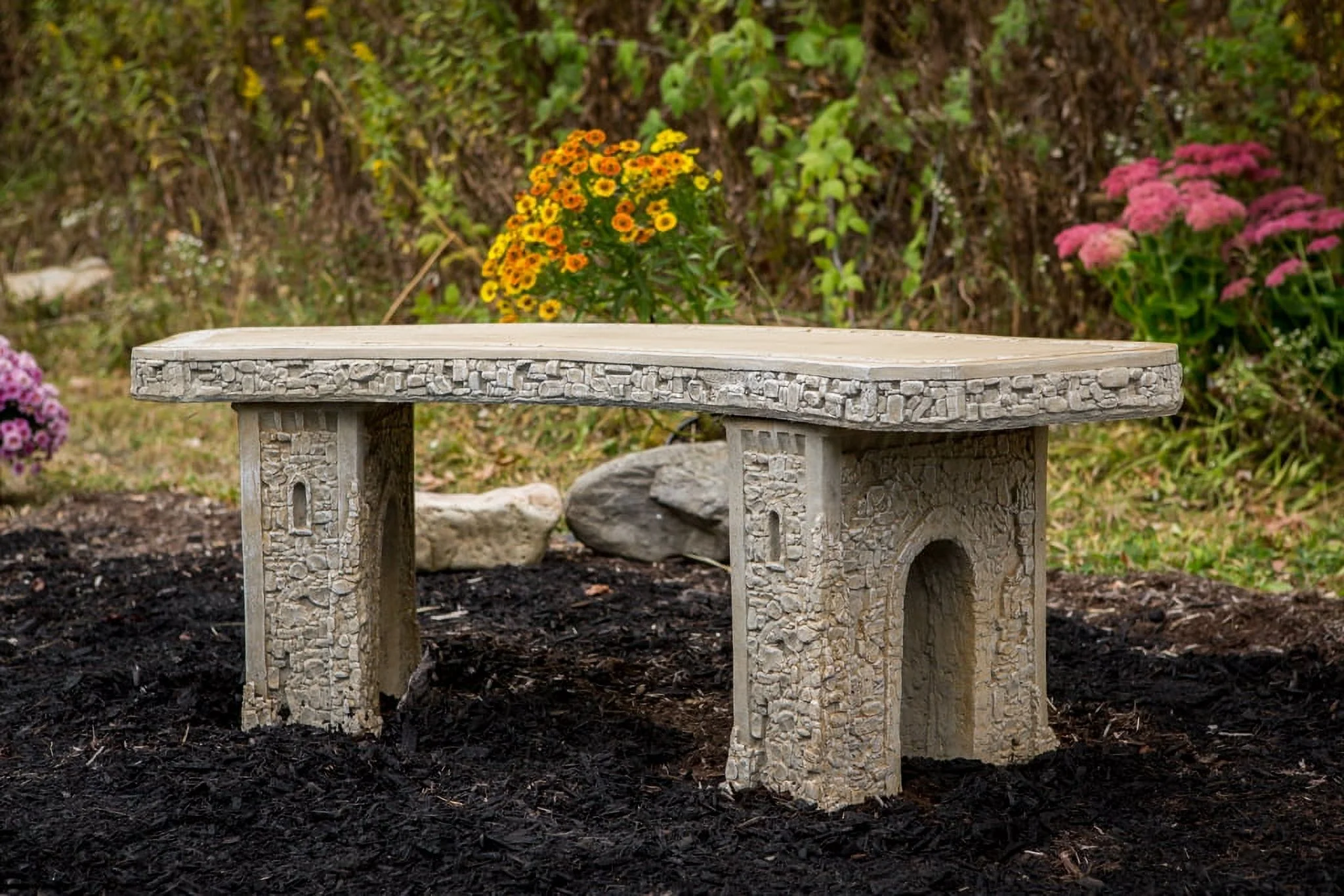 Stone Curved Bench