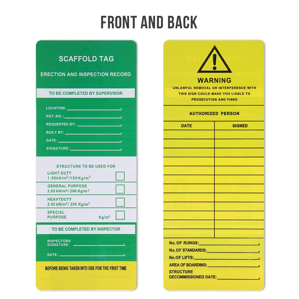 Scaffold Status Holder and Tags Scaffolding Safety Inspection Tags Do Not Use Scaffold Tags 10 Pcs