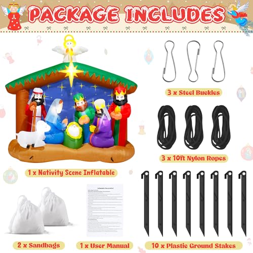 16FT Christmas Inflatable Snowman Outdoor Decorations, Giant Christmas Snowman, Holiday Blow Up Yard Decor with LED Lights