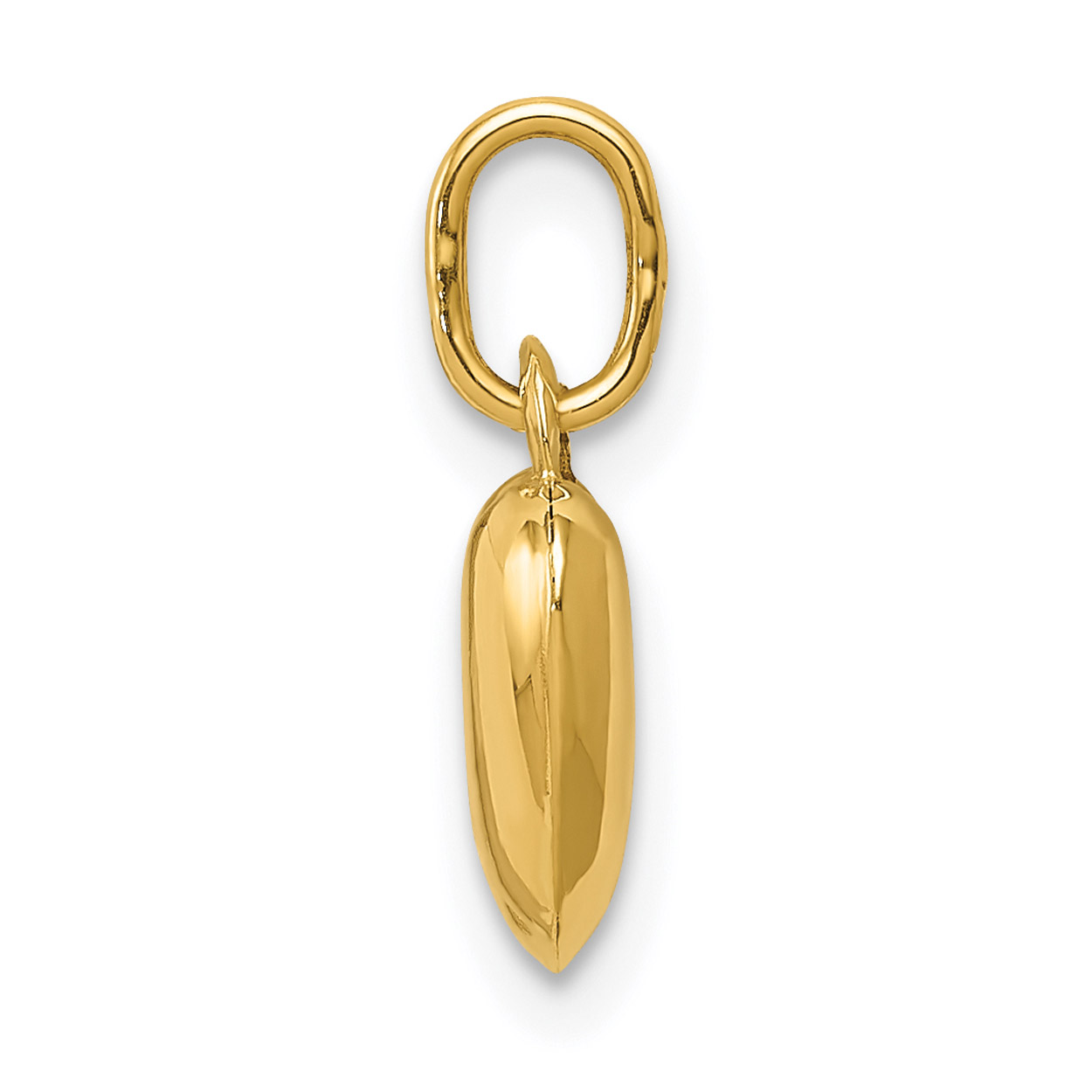 Carat in Karats 14K Yellow Gold Polished 3-D Puffed Heart Pendant Charm (14mm x 8mm) With 10K Yellow Gold Lightweight Rope Chain Necklace 20''