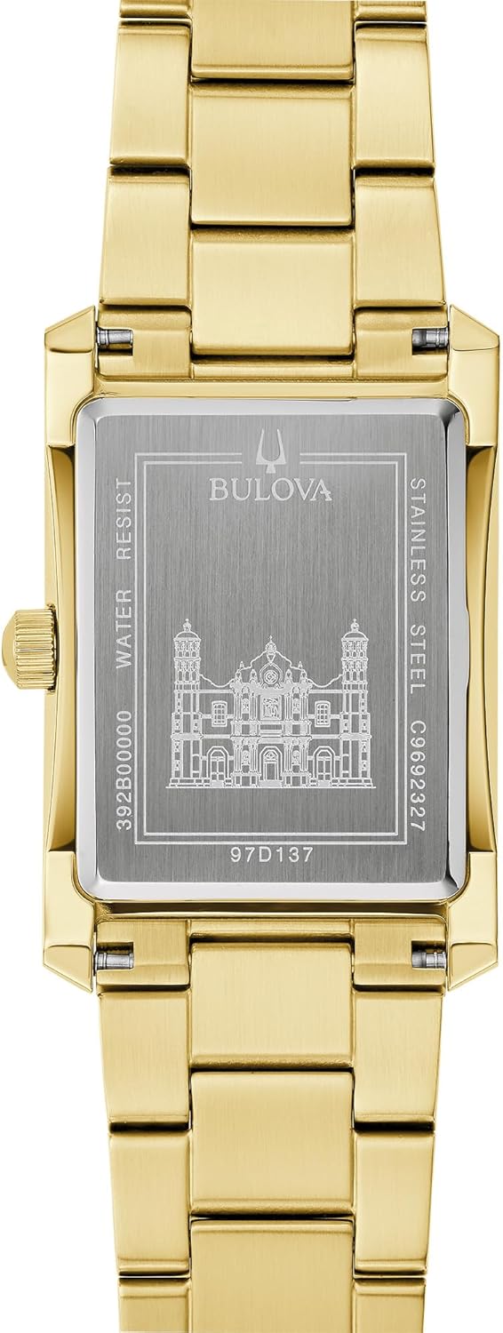 Bulova Our Lady of Guadalupe Gold Stainless Steel 3-Hand Quartz Watch with Diamonds