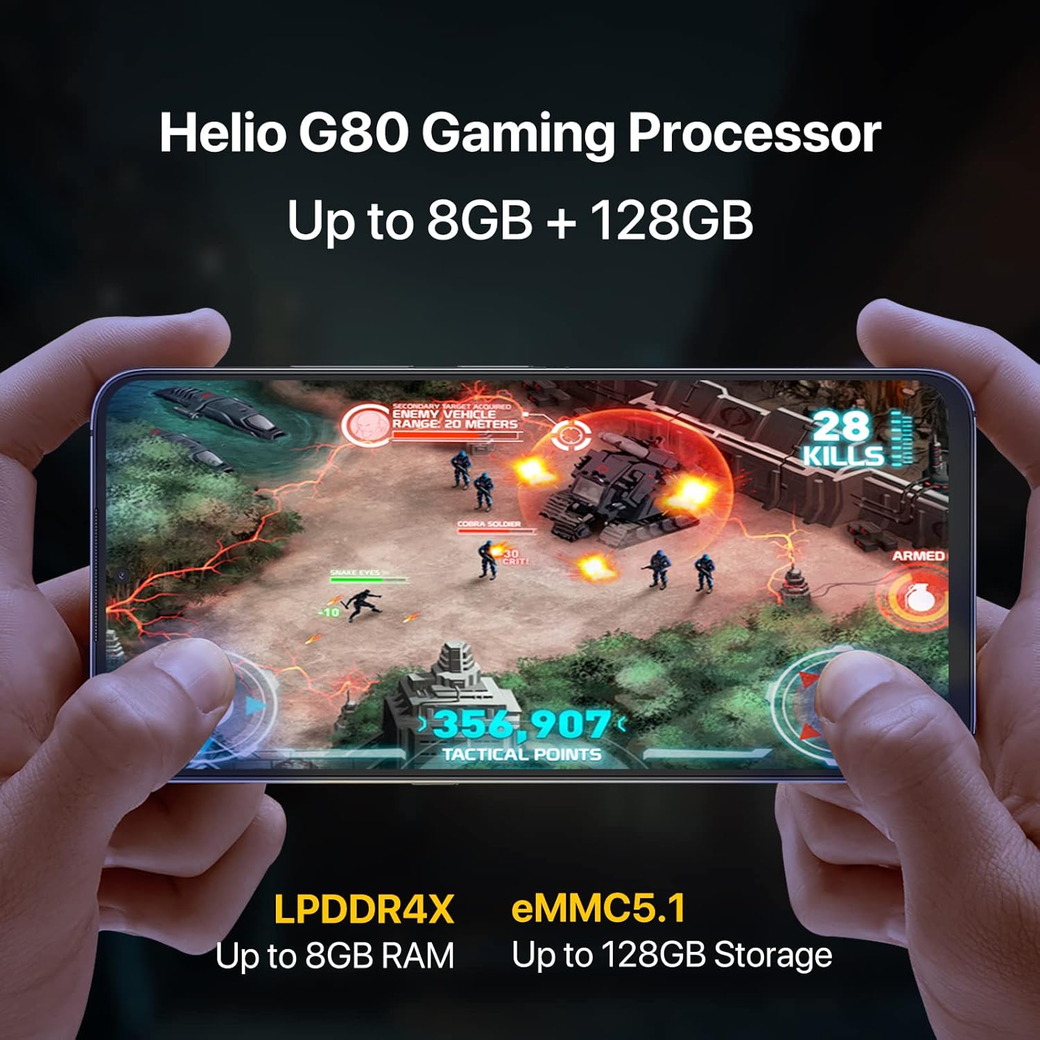UMIDIGI A11 Pro Max Unlocked Cell Phone, Helio G80, 4GB+128GB Expandable 256GB, 6.8 Inch FHD Touch Screen, 5150mAh Battery Android 11 Smartphone