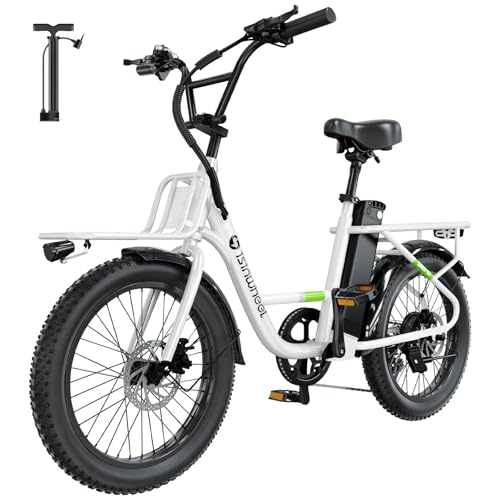 isinwheel U1 Electric Bike, 500W Motor, 20 mph, Folding Ebike, 14"/16"/20" Adults Electric Bicycles, 280.8Wh Battery, 25 Miles PAS Range, Black