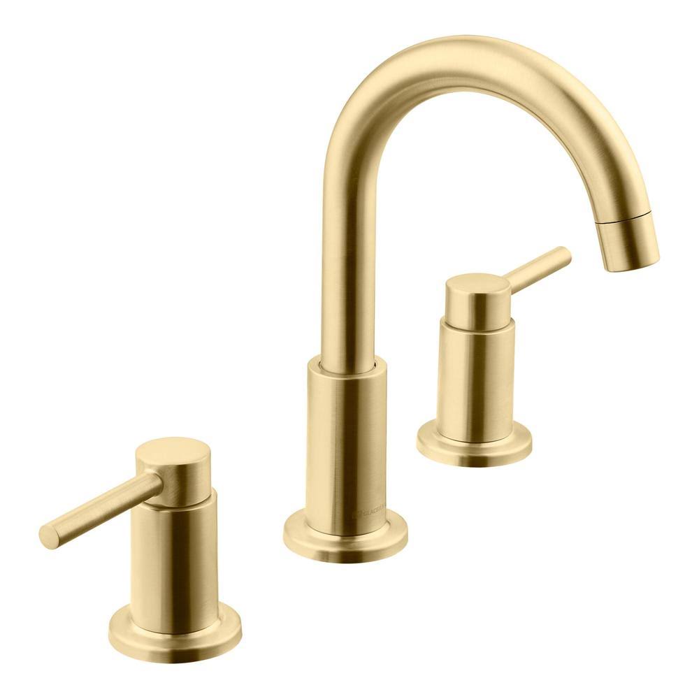 Glacier Bay Dorind 8 in. Widespread 2-Handle High-Arc Bathroom Faucet in Matte Gold