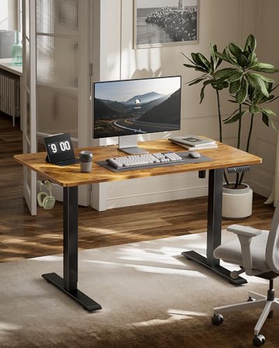 Marsail Electric Standing Desk with Drawers, 55″ x 28″ Height Adjustable Sit Stand Up Desk with Storage Shelf