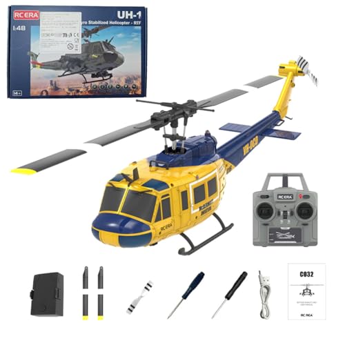 RC Helicopter for Adult, UH-1 Huey Remote Control Helicopter C032 1/48 Scale 2.4G 6CH RC Airplane Model