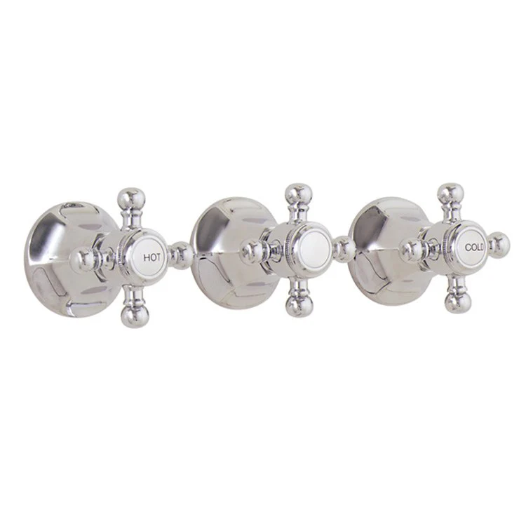Handle Venice Brass 3 Cross Polished Chrome for Tub and Shower