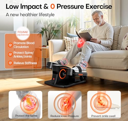 Under Desk Elliptical, Upgraded 6 Adjustable Resistance &15 Speeds Leg Exerciser While Sitting for Seniors with Forward & Reverse Direction