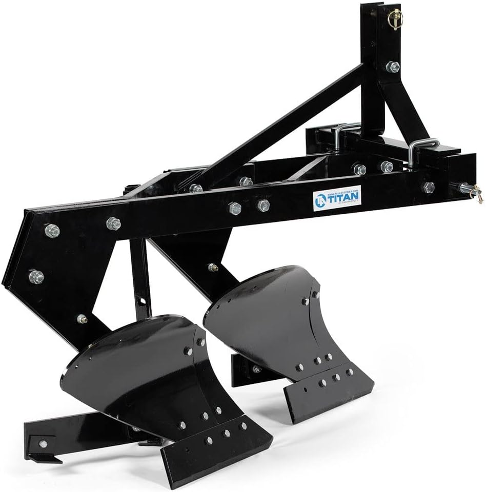 Titan Attachments 18-in Double Bottom Tow-Behind Moldboard Turn Plow, Category 1, 3-Point Hitch