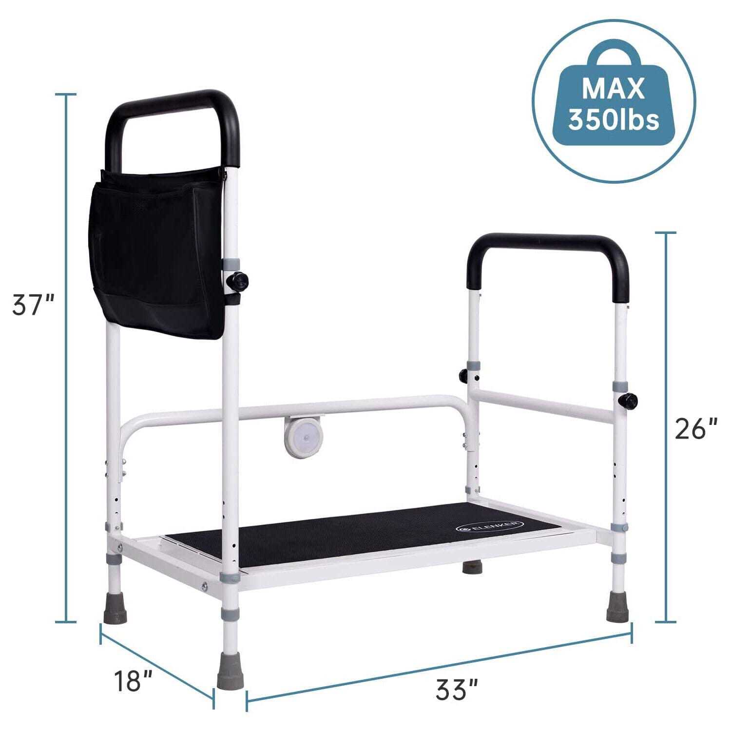 Elenker Adjustable Height Bed Step Stool Bed Assist Bar with Storage Pocket - Shop Hardware Tools Online Store