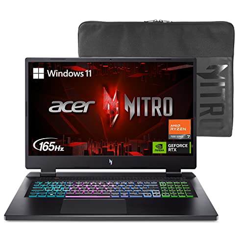 Acer Nitro 17 Gaming Laptop | AMD Ryzen 7 7840HS | NVIDIA GeForce RTX 4060 | 17.3" QHD 165Hz IPS Display | 2TB Gen 4 SSD | 64GB RAM | Wi-Fi 6E | US