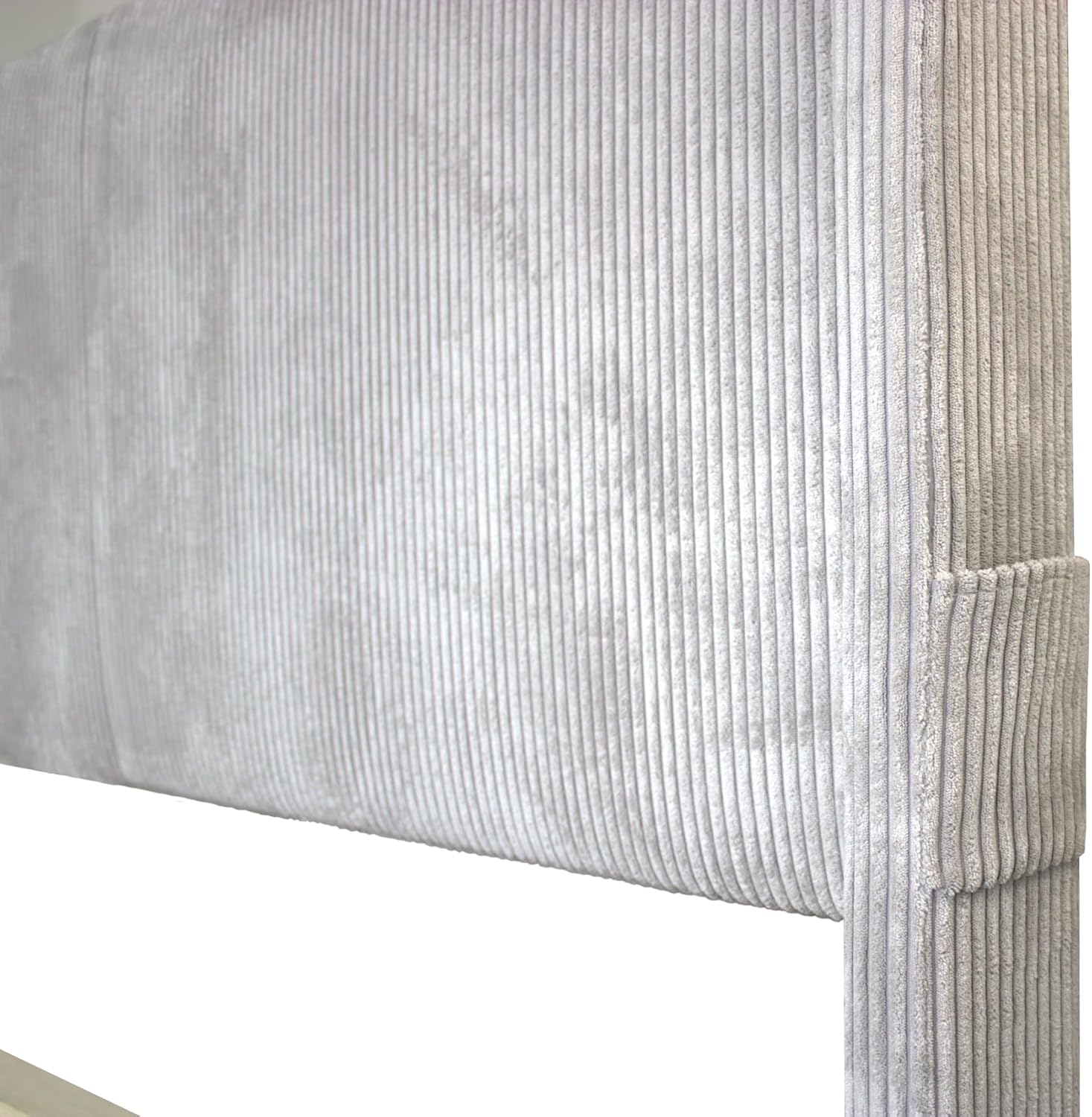 Queen Size Bedroom Platform Bed Frame with Corduroy Velvet Headboard and Drawer Storage