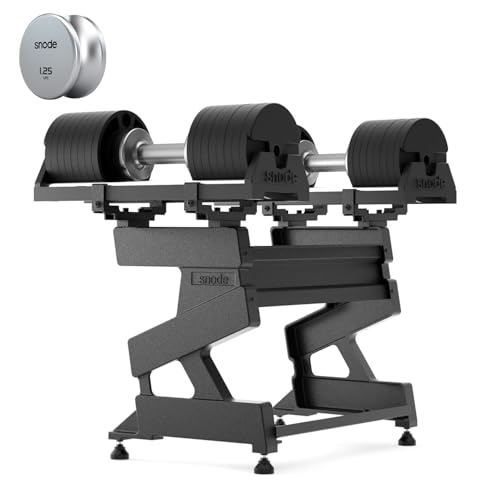 SNODE AD80 Drop Proof 80 lbs Adjustable Dumbbell Set -Adjustable Weights with Cast Iron Plates and Cradle, Knurled Handle, Fast Adjust