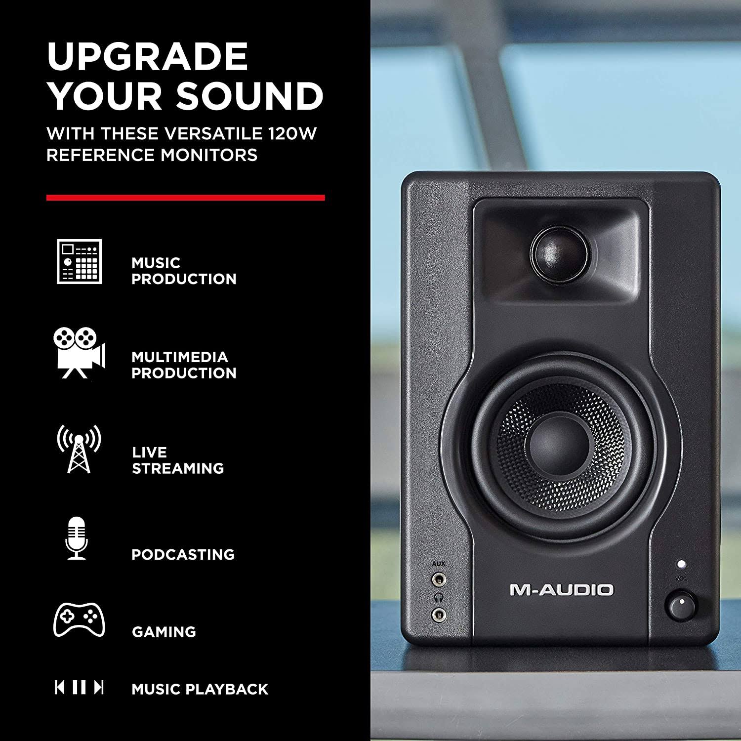 M-Audio BX4 Powered Reference Studio Monitors, Pair