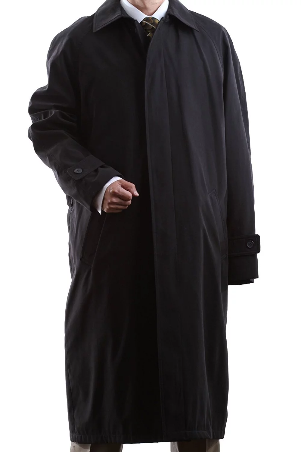 Men's Single Breasted Taupe Full Length All Year Round Raincoat 50L