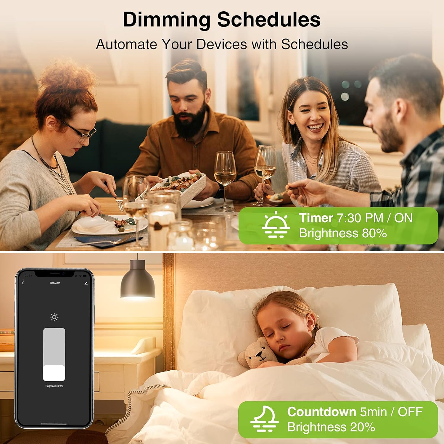 Smart Dimmer Switch, WiFi Smart Light Switch Work with Alexa and Google Home, Neutral Wire Needed，Remote Control,Single-Pole， No Hub Required