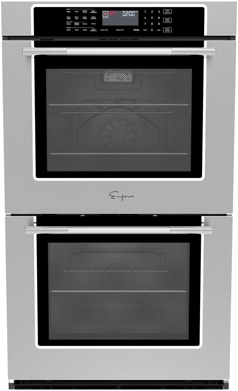 Empava 30" Electric Double Wall Oven Air Fryer Combo Convection Oven Built-in 10 Cooking Functions with LED Digital Display Convection Fan Touch