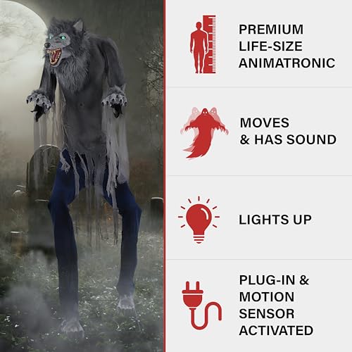 Haunted Hill Farm Motion-Activated 7.5-Ft. Tall Smoldering Ghoul