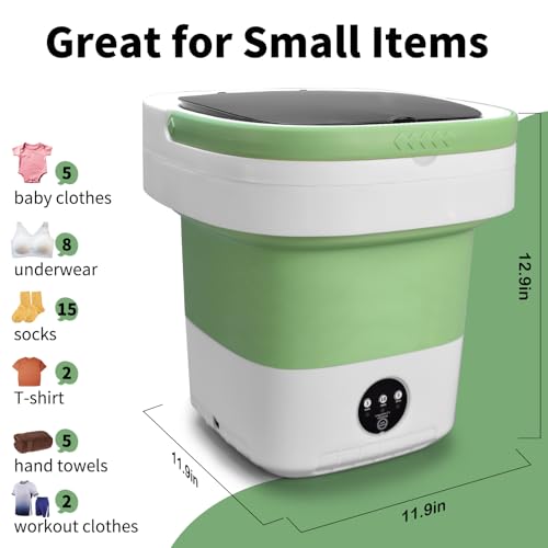Portable Washing Machine, 15L Upgraded Mini Washer and Spin Dryer with Deep Cleaning of Underwear, Baby Clothes and Small Clothes