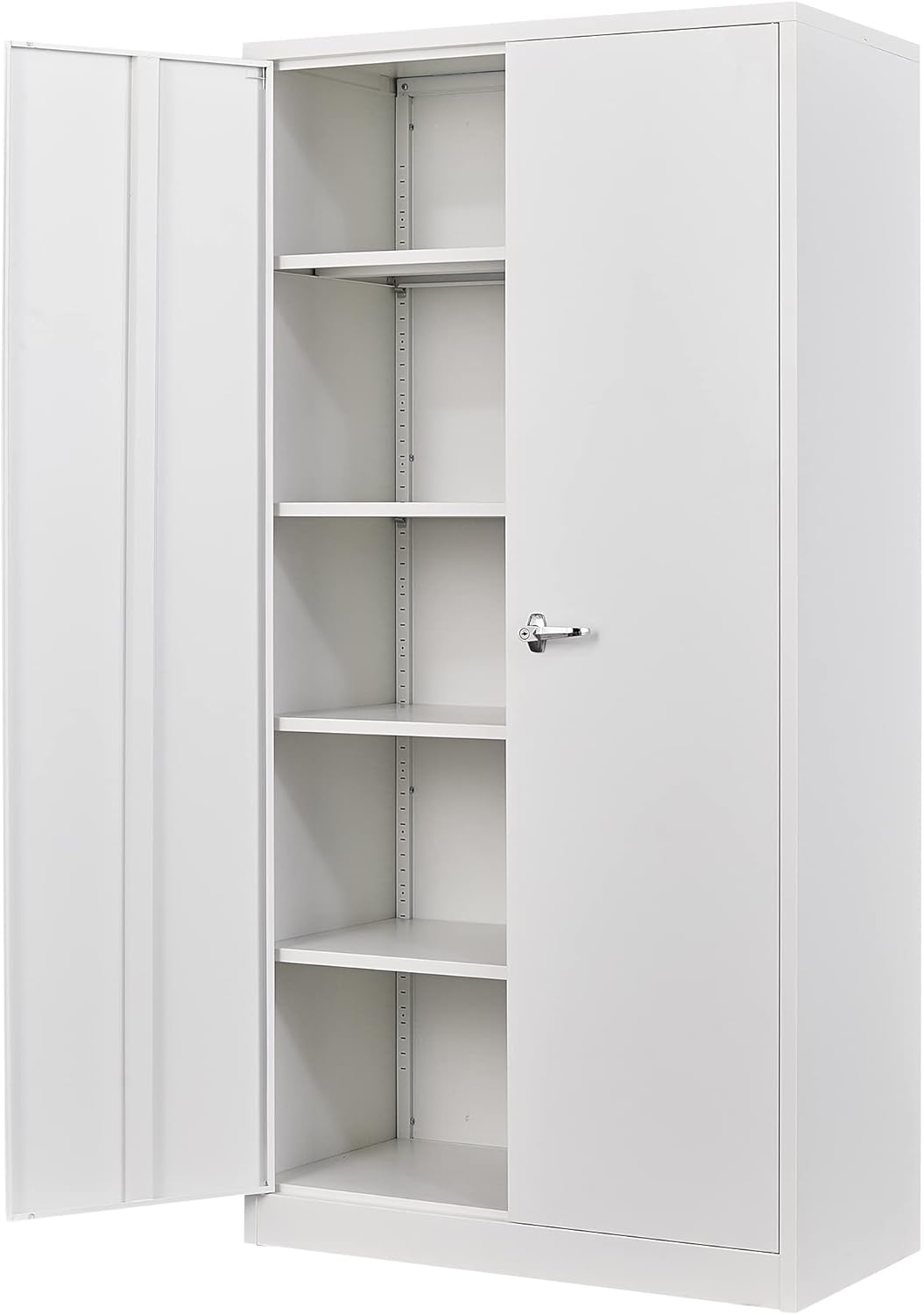 AOBABO Metal Storage Cabinet, Lockable Steel Storage Cabinet with 4 Adjustable Shelves, 72'' Storage Cabinet with Doors for Office,Home,Garage
