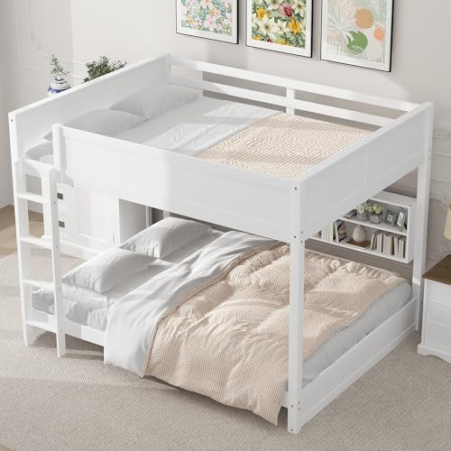Ball & Cast Twin-Over-Twin Bunk Bed with Twin-Size Trundle and 3 Storage Stairs,Wood Bunkbed w/Full-Length Guardrails,Slat Support