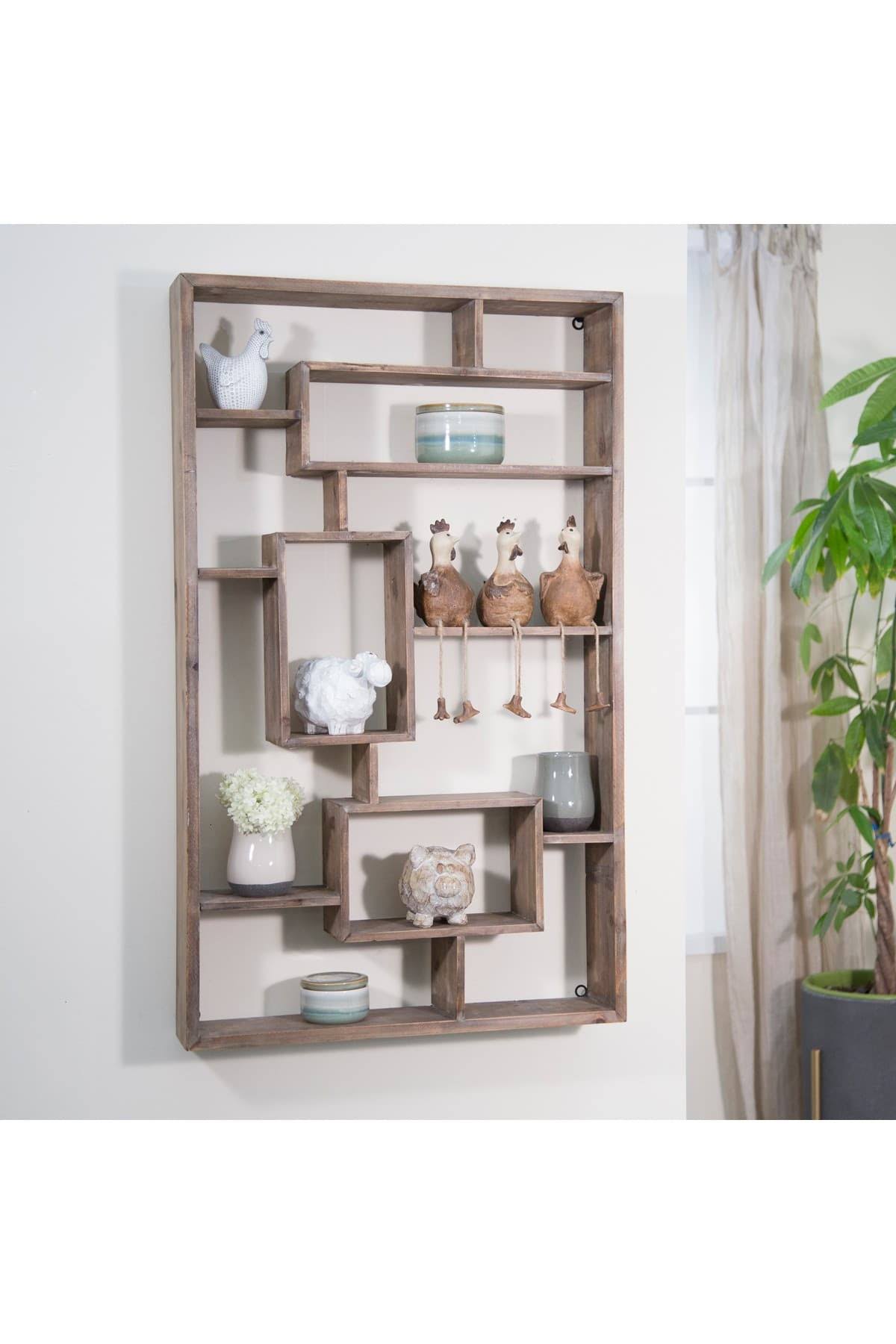 Sagebrook Home 12097 Wooden Wall Shelf Brown