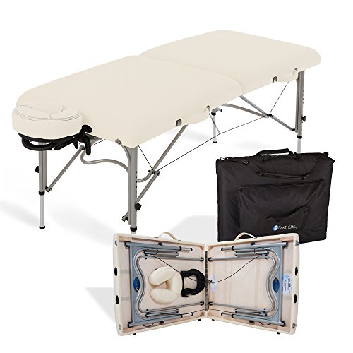 EARTHLITE Portable Massage Table LUNA - Ultra-Lightweight, Patented Aluminum Reiki Frame incl. Flex-Rest Face Cradle & Carry Case (29lb)
