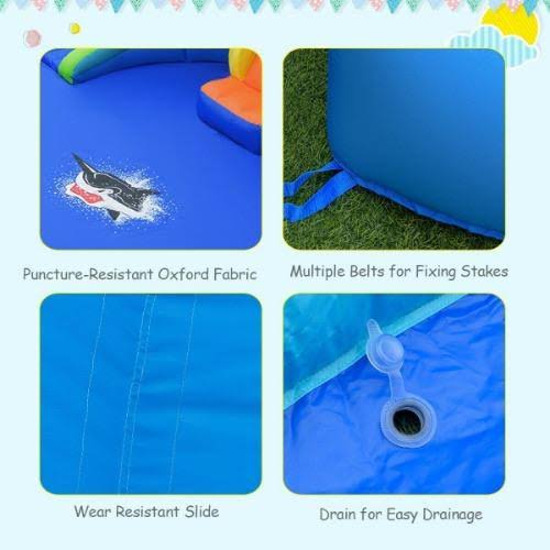 Inflatable Water Slide Bounce House with Mighty Splash Pool
