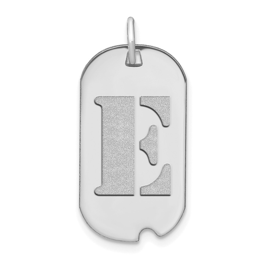 14k WhiteGold Polished Letter E Initial Animal Pet Dog Tag Pendant Necklace Measures 24.6x13.19mm Wide Jewelry Gifts for