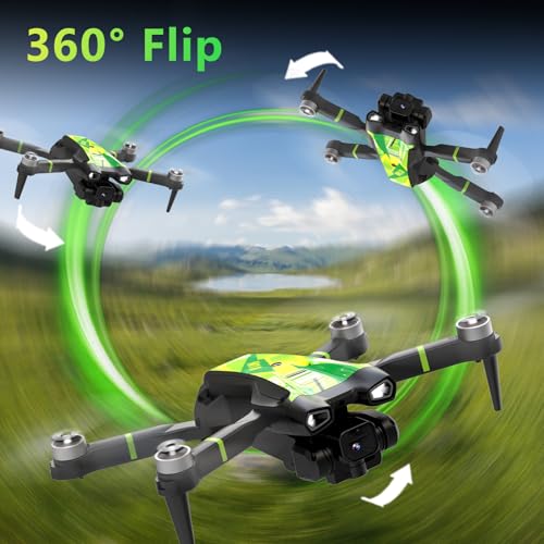 M18LCD Drone with 1080P Camera 45&deg; Adjustable Lens Brushless Motor Rechargeable LCD Remote Foldable RC Quadcopter for Beginners