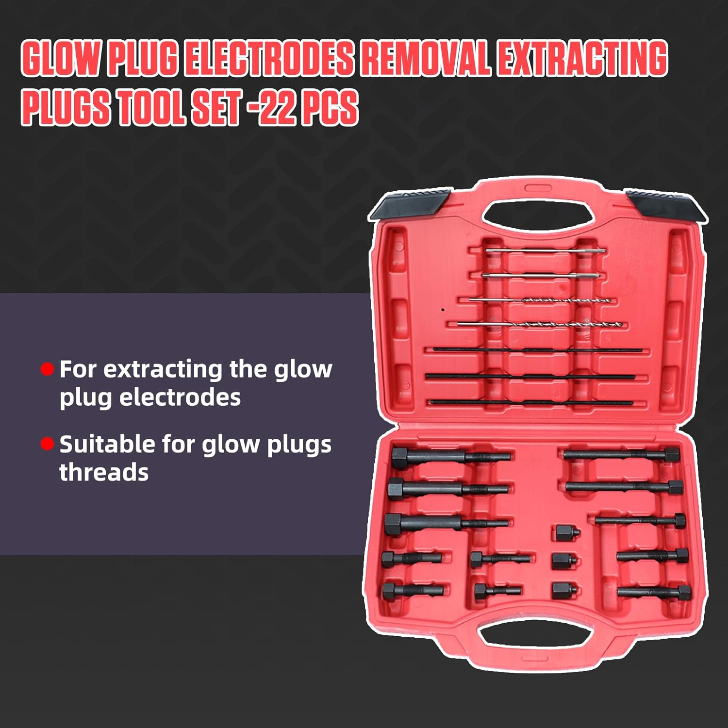FXTUL Glow Plug Extraction Kit 22PCS Glow Plug Removal Tool