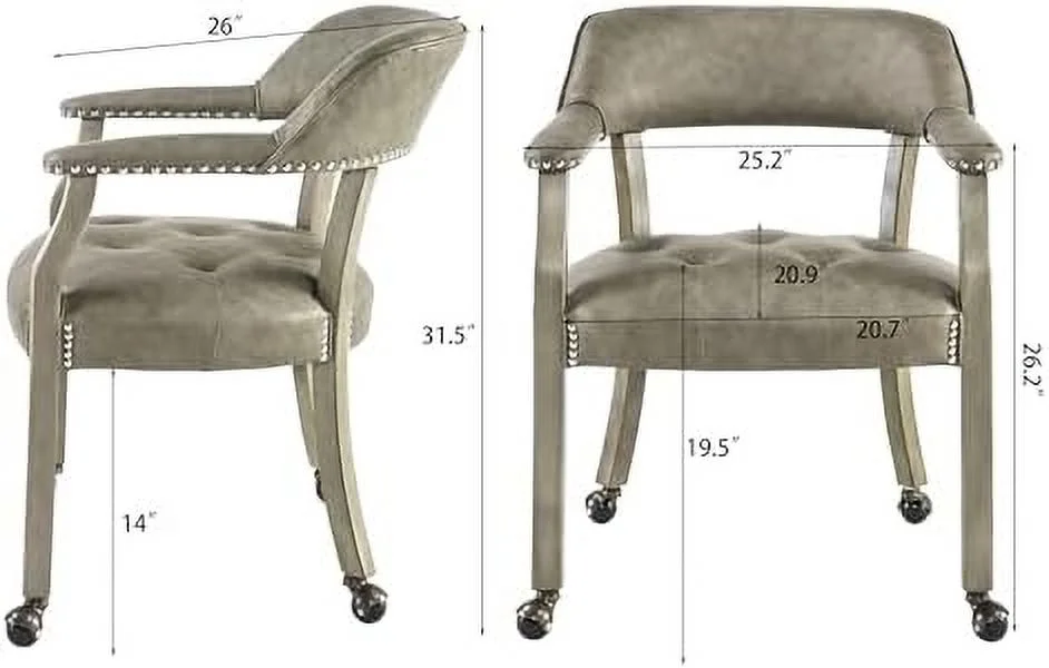 RUNFAYBIU Dining Chair with Casters  Kitchen Table Chair with Caster &amp