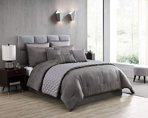 Riverbrook Home 100% Polyester Comforter Set, Queen, Hillcrest - Ivory/Gold, 9 Piece Set