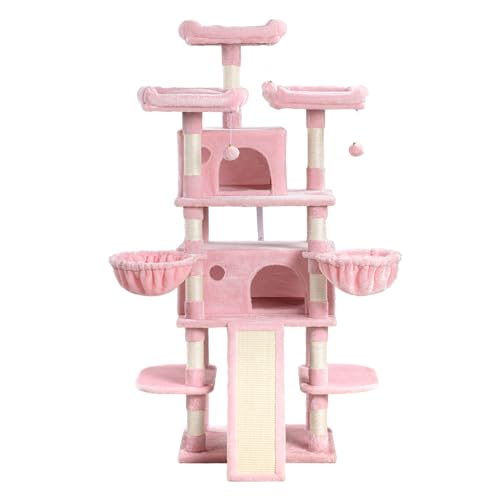 SHA CERLIN 68 Inches Multi-Level Large Cat Tree for Large Kitties/Big Cat Tower with Condo/Cozy Plush &zwnj