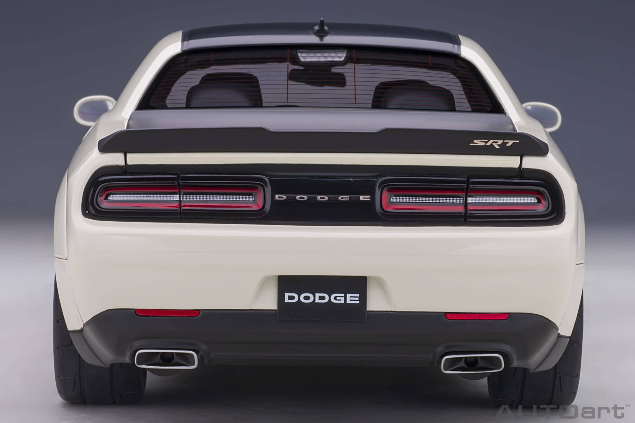 Dodge Challenger SRT Demon Knuckle White and Satin Black 1/18 Model Car by AUTOart