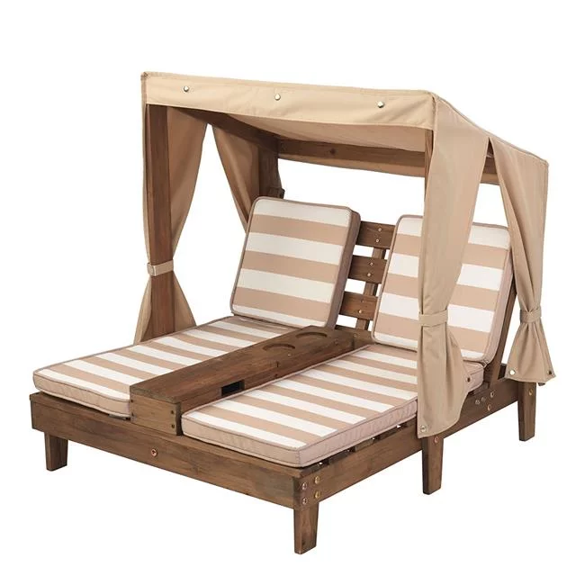 KidKraft  Double Chaise Lounge with Oatmeal Cup Holders