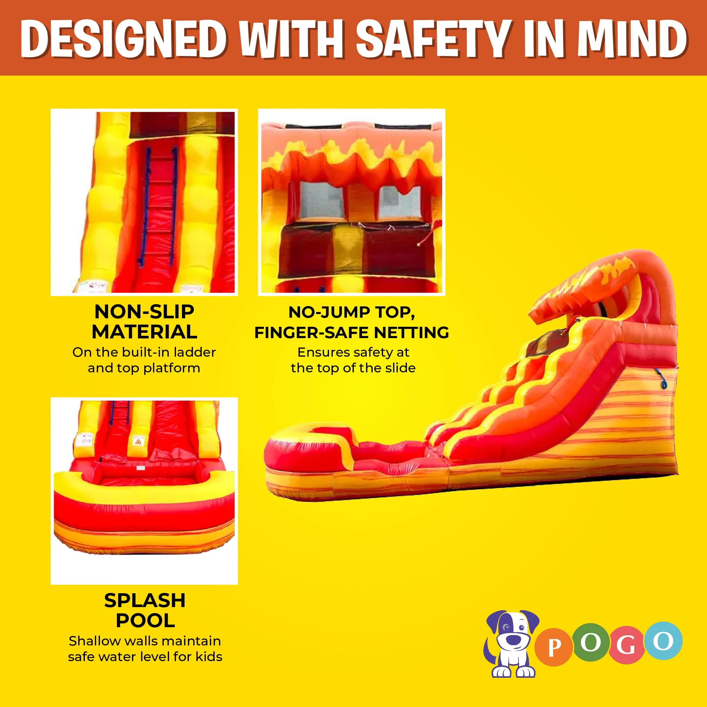 Pogo Bounce House Crossover Kids Inflatable Water Slide, Pink Unicorn with Blower, 12 ft