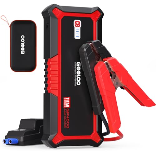 GOOLOO GP4000 4000A Peak Car Battery Jump Starter, Portable Battery Booster for Up to All Gas or 10L Diesel Engine