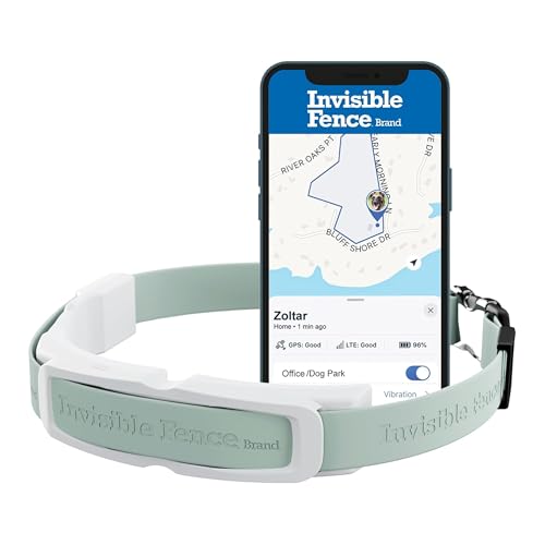 Invisible Fence GPS Dog Fence & Tracking Collar Bundle with Training Flags (White) & Treat Bag (Blue), Wireless GPS Tracker Collar