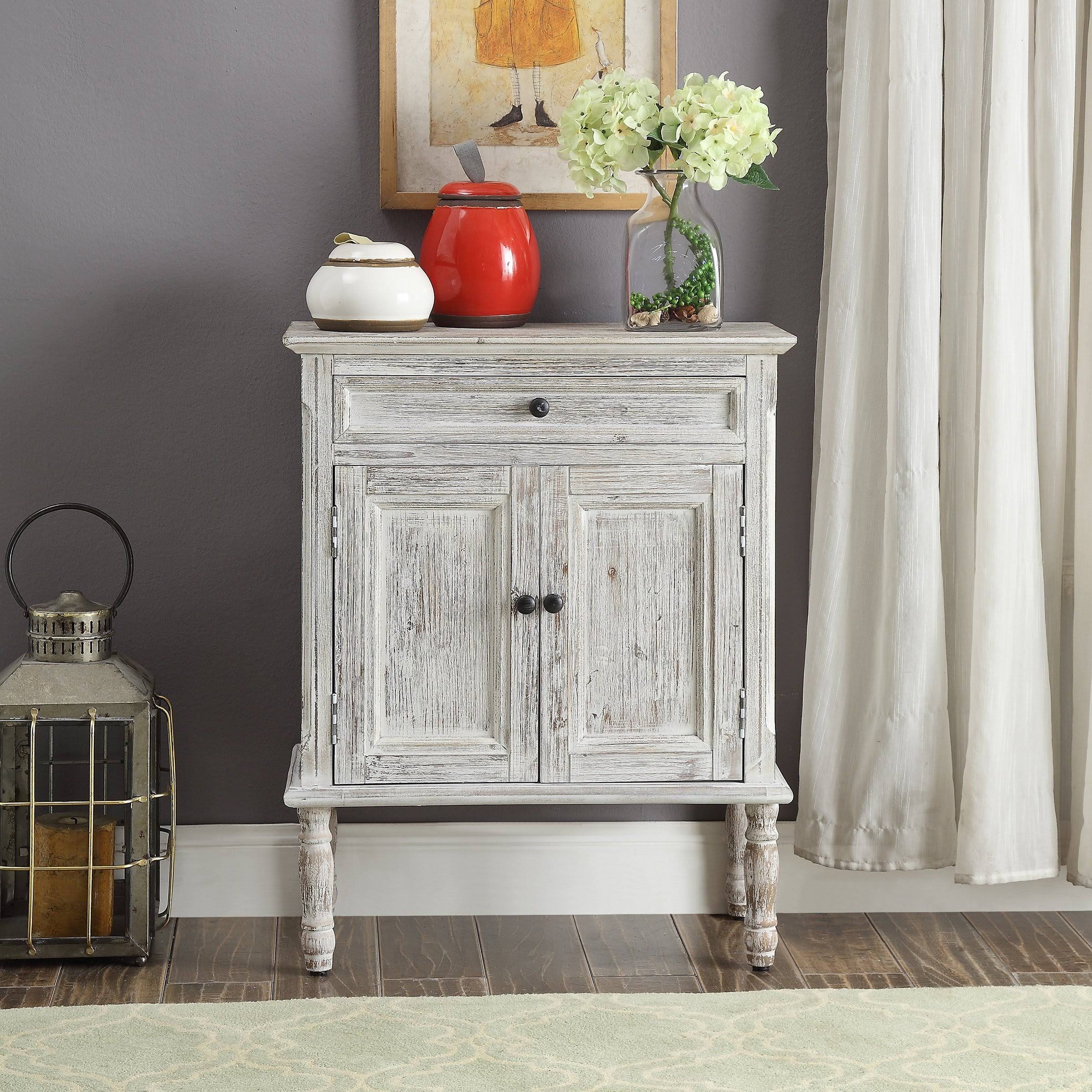 Crestview Collection White Wood Accent Cabinet