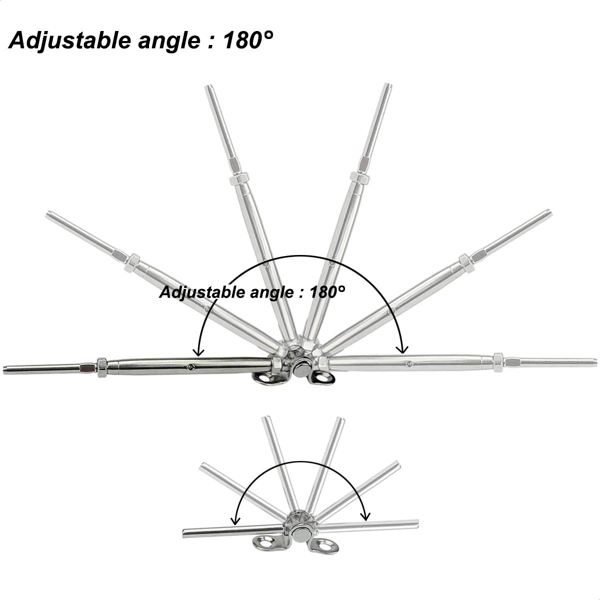 Lulultn Cable Railing Hardware, 30 Pairs Cable Railing Kit,Steel Cable Railing Kit,for 1/8 Cable Railing System, Adjustable Angle