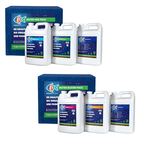 FOOP Nutes Veg & Bloom Gallon Pack Bundle: Organic Plant Nutrients for Root Development, Thick Stalks, Vibrant Green Canopies | Infused with Cal/Mag