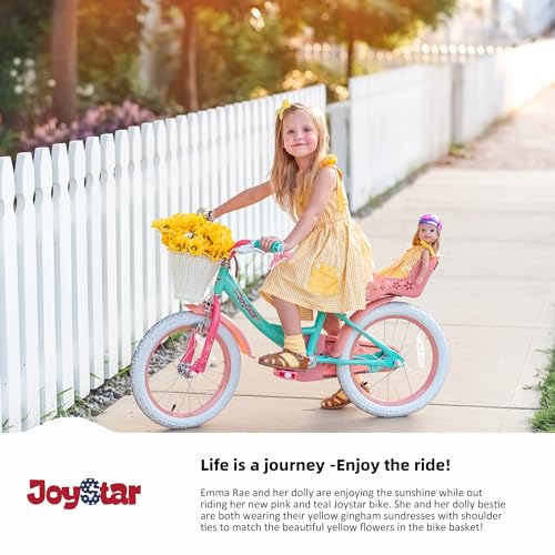 JOYSTAR Unicorn Kids Bike for Girls Ages 2-9 Years Old, 12 14 16 18 Inch Kids Bike with Training Wheels, Doll Seat, Streamers and Basket