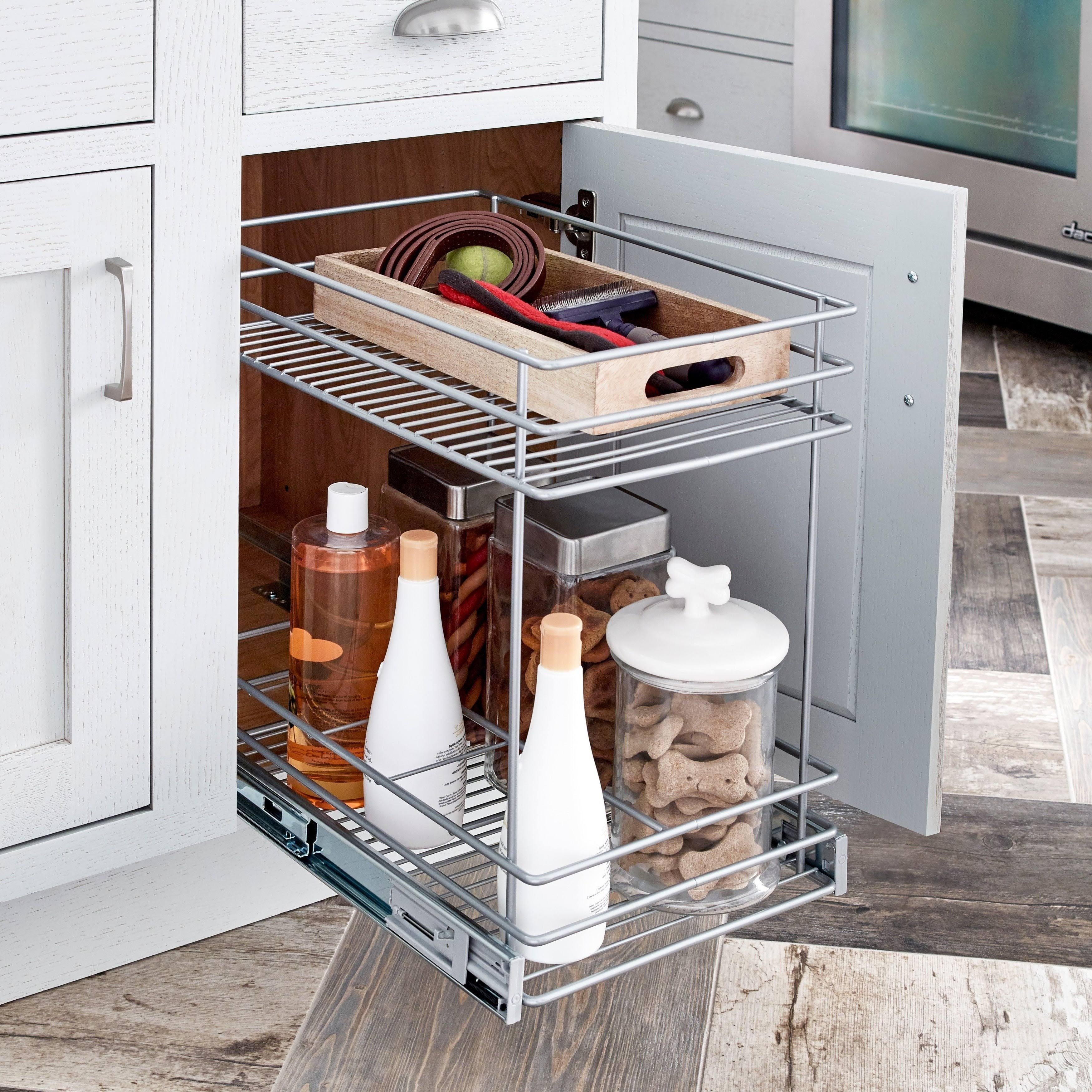 ClosetMaid 2 Tier Kitchen Cabinet Pull Out Drawer, Gray