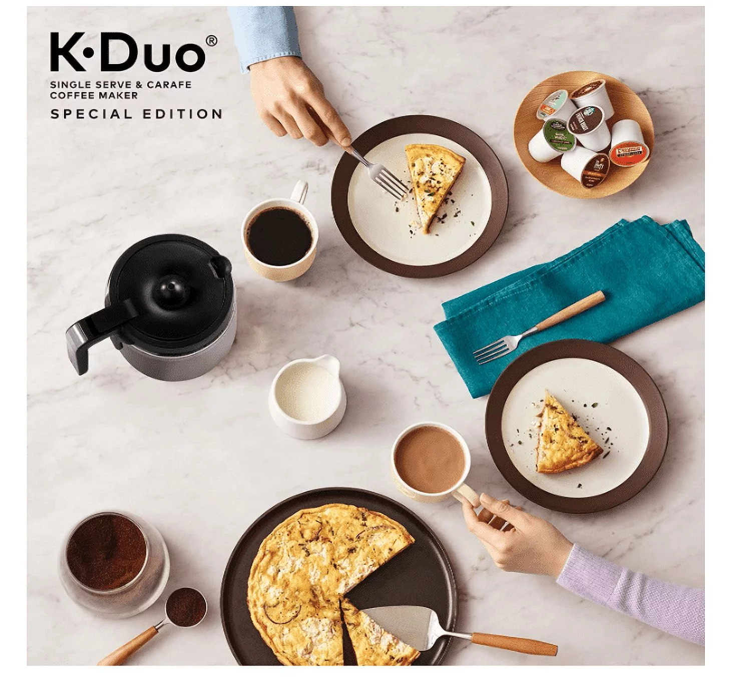 Keurig K-Duo Special Edition Coffee Maker, Single Serve and 12-Cup Drip Coffee Brewer, Compatible with K-Cup Pods and Ground Coffee, Silver