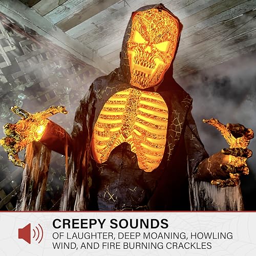 Haunted Hill Farm Motion-Activated 7.5-Ft. Tall Smoldering Ghoul