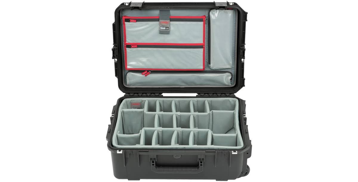 SKB iSeries 2215-8 Waterproof Utility Case with Wheels, Think Tank Photo Dividers, and Lid Organizer (Black)