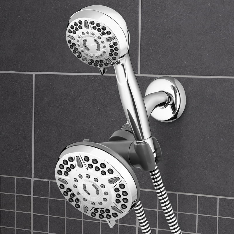 Waterpik 6+ Mode Powerpulse Massage Dual Shower Head System, Chrome, XET-633E-643E
