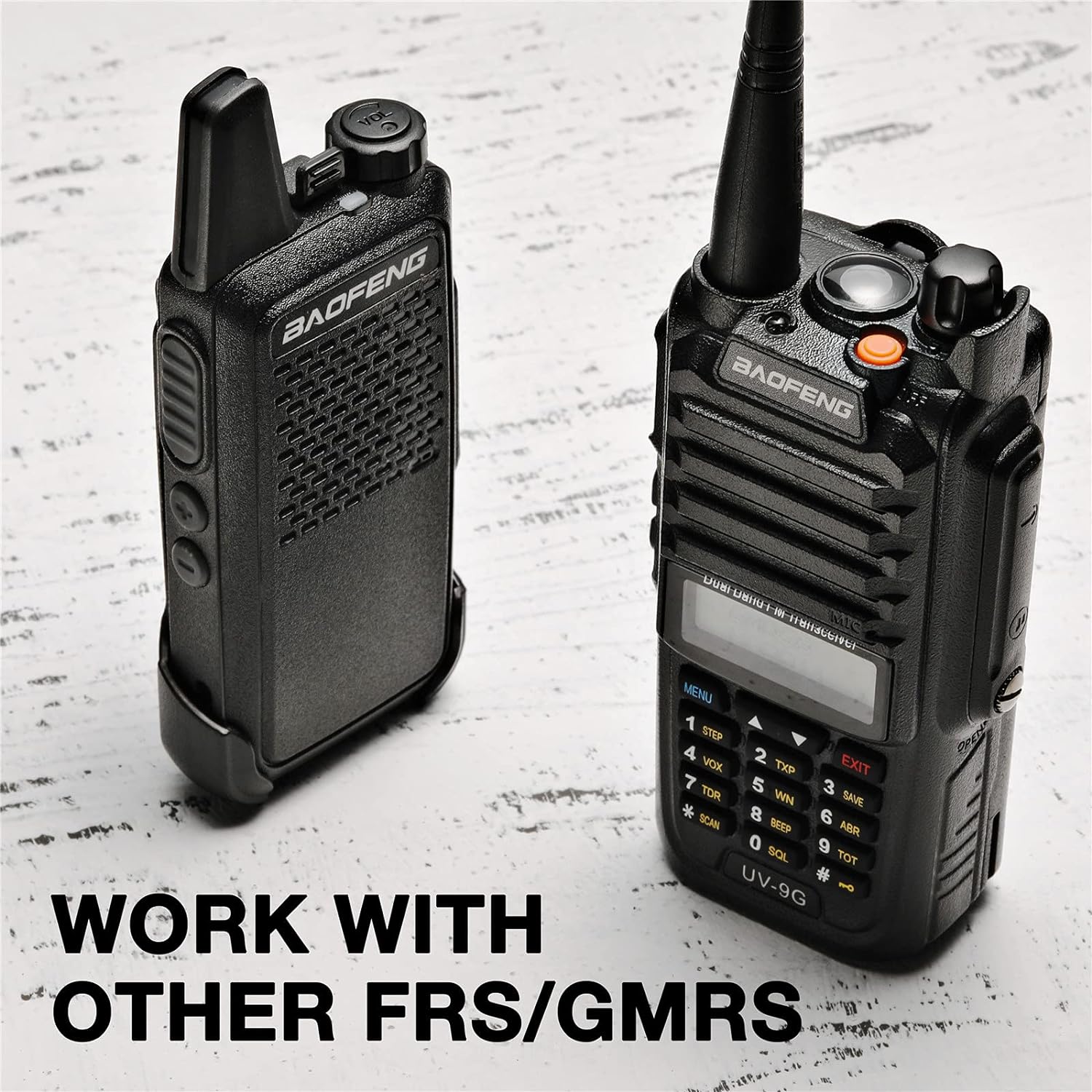BAOFENG UV-9G GMRS Radio Waterproof IP67, Outdoors Two Way Radios Long Range Rechargeable, Handheld Dual Band NOAA Scanner, GMRS Repeater Capable