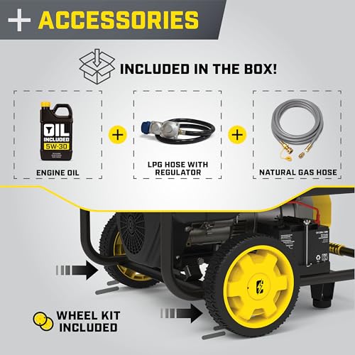 Champion Power Equipment 5000-Watt Electric Start Tri Fuel RV Ready Portable Generator with CO Shield